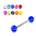 Steel Tongue Barbell with Neon Marble UV Balls (Pack of 10) - Monster Piercing