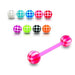 Multi-Coloured Bar with UV chess Ball (Pack of 10) - Monster Piercing