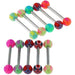 Steel Tongue Barbell with Checkered UV Balls (Pack of 10) - Monster Piercing