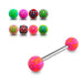 Steel Tongue Barbell with Checkered UV Balls (Pack of 10) - Monster Piercing