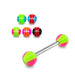 Steel Tongue Barbell with Lined UV Balls (Pack of 10) - Monster Piercing