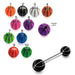 Steel Tongue Barbell with  Basketball UV Balls (Pack of 10) - Monster Piercing