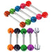 Steel Tongue Barbell with  Basketball UV Balls (Pack of 10) - Monster Piercing