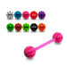 Multi-Coloured Bar with Basket Ball  UV Ball (Pack of 10) - Monster Piercing