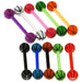 Multi-Coloured Bar with Basket Ball  UV Ball (Pack of 10) - Monster Piercing