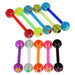 Multi-Coloured Bar with Star and  Flower Inside (Pack of 10) - Monster Piercing