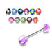 Steel Tongue Barbell with Threaded UV Balls (Pack of 10) - Monster Piercing