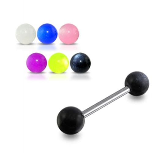 Steel Tongue Barbell Plained UV Balls (Pack of 10) - Monster Piercing