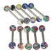 Steel Tongue Barbell in Mix Colour UV Balls (Pack of 10) - Monster Piercing