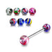 Steel Tongue Barbell in Mix Colour UV Balls (Pack of 10) - Monster Piercing