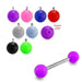 Steel Tongue Barbell Simple UV Balls (Pack of 10) - Monster Piercing