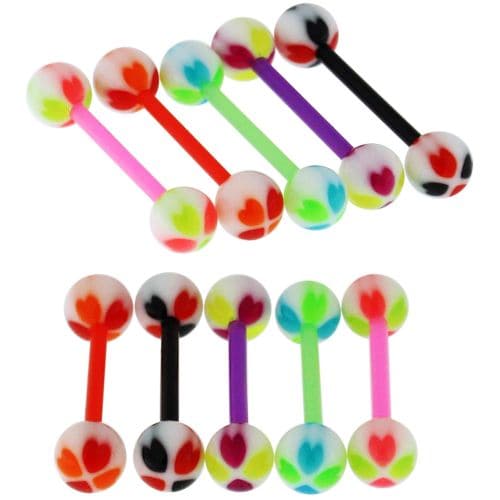 UV Check Ball Barbell Body Piercing Tongue Ring - Monster Piercing