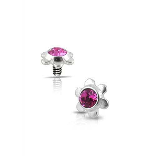 Flower Jeweled Dermal Anchor Tops - Monster Piercing