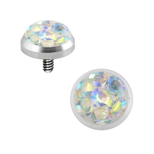 Crystal Stone Dermal Anchor Top - Monster Piercing