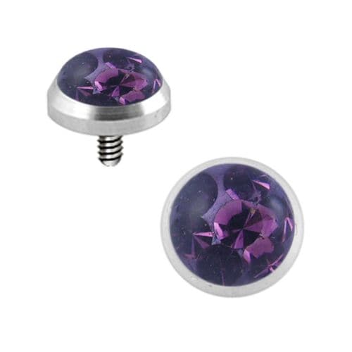 Crystal Stone Dermal Anchor Top - Monster Piercing