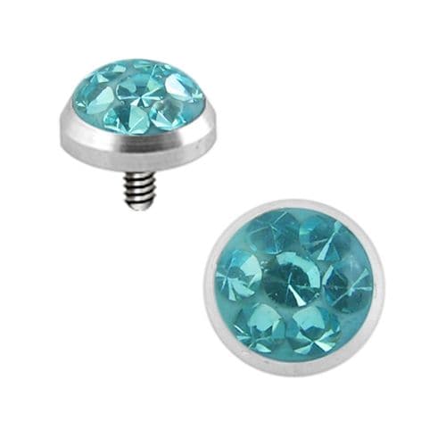 Crystal Stone Dermal Anchor Top - Monster Piercing