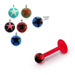 Red UV Labret with Star UV Ball (Pack of 10) - Monster Piercing