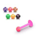 Pink UV Labret with Checked UV Ball (Pack of 10) - Monster Piercing