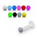 Milk White UV Labret with Plain UV Ball (Pack of 10) - Monster Piercing