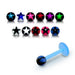 Blue UV Labret with Starshine UV Ball (Pack of 10) - Monster Piercing