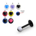 Black UV Labret with Heart UV Ball (Pack of 10) - Monster Piercing