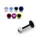 Black UV Labret with Heart UV Ball (Pack of 10) - Monster Piercing