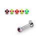 Steel Labret with 4 Hearts UV Ball (Pack of 10) - Monster Piercing