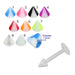 Milk White UV Labret with Stiped UV Cone (Pack of 10) - Monster Piercing