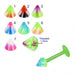 Green UV Labret with Hippy UV Cone (Pack of 10) - Monster Piercing