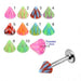 Steel Labret with Multi Checked UV Cone (Pack of 10) - Monster Piercing