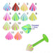 Green UV Labret with Pastel Striped UV Cone (Pack of 10) - Monster Piercing