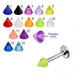 Steel Labret with Transparent Neon UV Cone (Pack of 10) - Monster Piercing