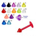 Red UV Labret with Transparent Colour UV Cone (Pack of 10) - Monster Piercing