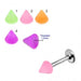 Steel Labret with Pastel Traditional UV Cone (Pack of 10) - Monster Piercing