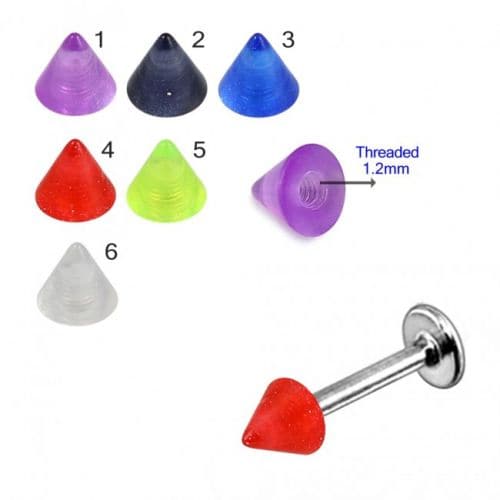 Steel Labret with Traditional UV Cone (Pack of 10) - Monster Piercing