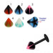 Black UV Labret with Star Base UV Cone (Pack of 10) - Monster Piercing