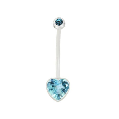 BioFlex Base Heart Jewelled Navel Ring - Monster Piercing