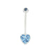 BioFlex Base Heart Jewelled Navel Ring - Monster Piercing