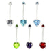 BioFlex Base Heart Jewelled Navel Ring - Monster Piercing