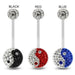 Jewelled Yin & Yang BioFlex &Crystal Ferido Ball Top Belly Ring - Monster Piercing