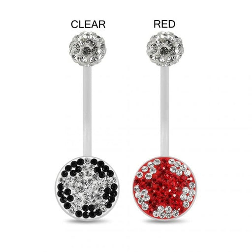 Crystal Ferido Ball Top Jewelled Star BioFlex Belly Ring - Monster Piercing