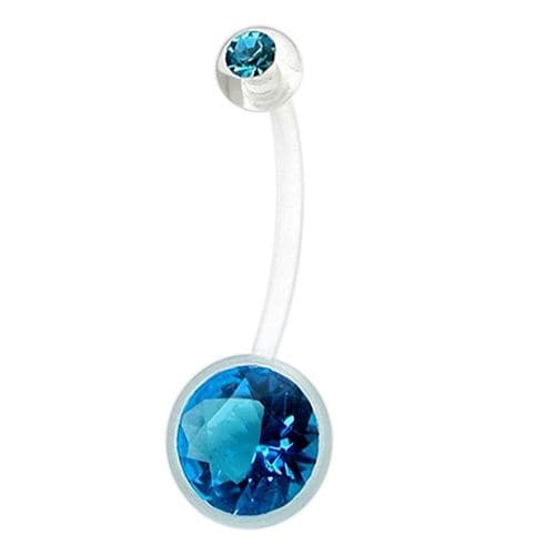 Bio-Flex Gemstone Jewelled Belly Ring - Monster Piercing