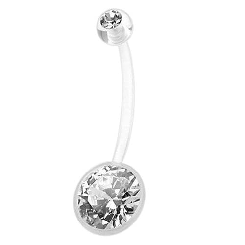 Bio-Flex Gemstone Jewelled Belly Ring - Monster Piercing