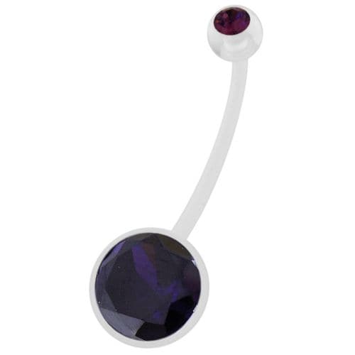 Bio-Flex Gemstone Jewelled Belly Ring - Monster Piercing