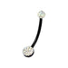 Black BioFlex with Crystal Ferido Top Ball Belly Ring - Monster Piercing