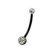 Black BioFlex with Crystal Ferido Top Ball Belly Ring - Monster Piercing