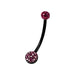 Black BioFlex with Crystal Ferido Top Ball Belly Ring - Monster Piercing