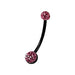 Black BioFlex with Crystal Ferido Top Ball Belly Ring - Monster Piercing