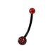 Black BioFlex with Crystal Ferido Top Ball Belly Ring - Monster Piercing