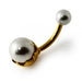 Pearl Spinal Belly Button Ring - Monster Piercing